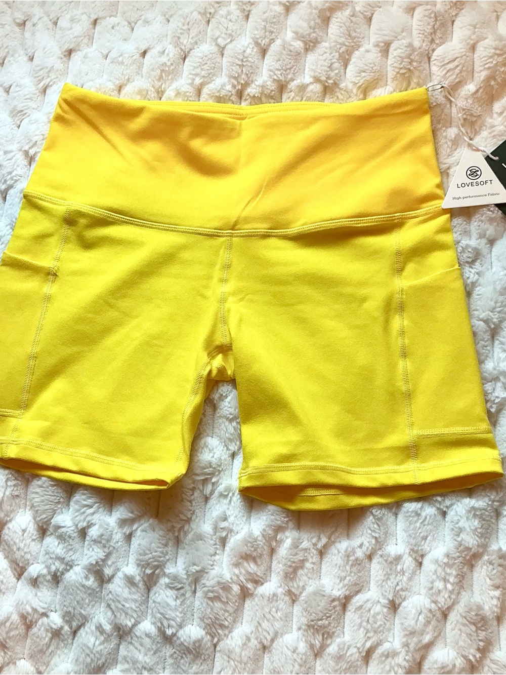 Bright Yellow High-Rise Bike Shorts